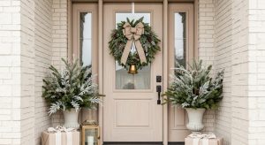 modern front door christmas decor ideas