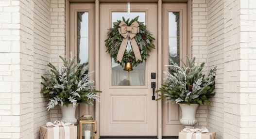 modern front door christmas decor ideas