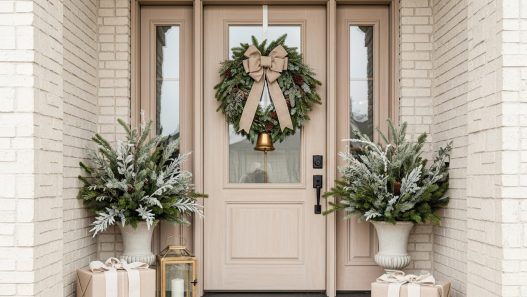 modern front door christmas decor ideas
