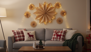 wall decor above sofa for christmas