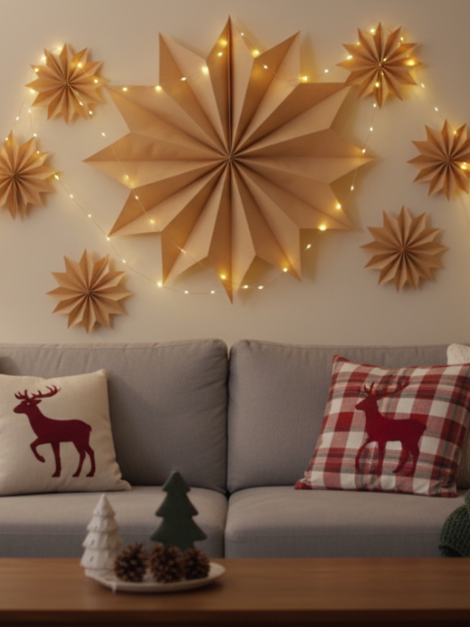 wall decor above sofa for christmas