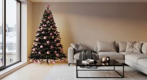 pink and black christmas tree ideas