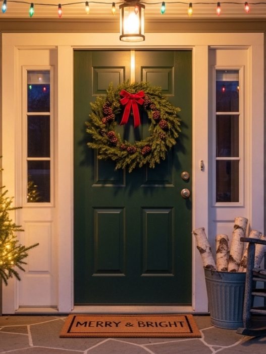 simple christmas front porch decor ideas