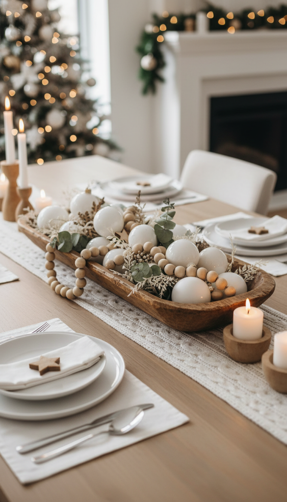 white style decor for a christmas dough bowl 