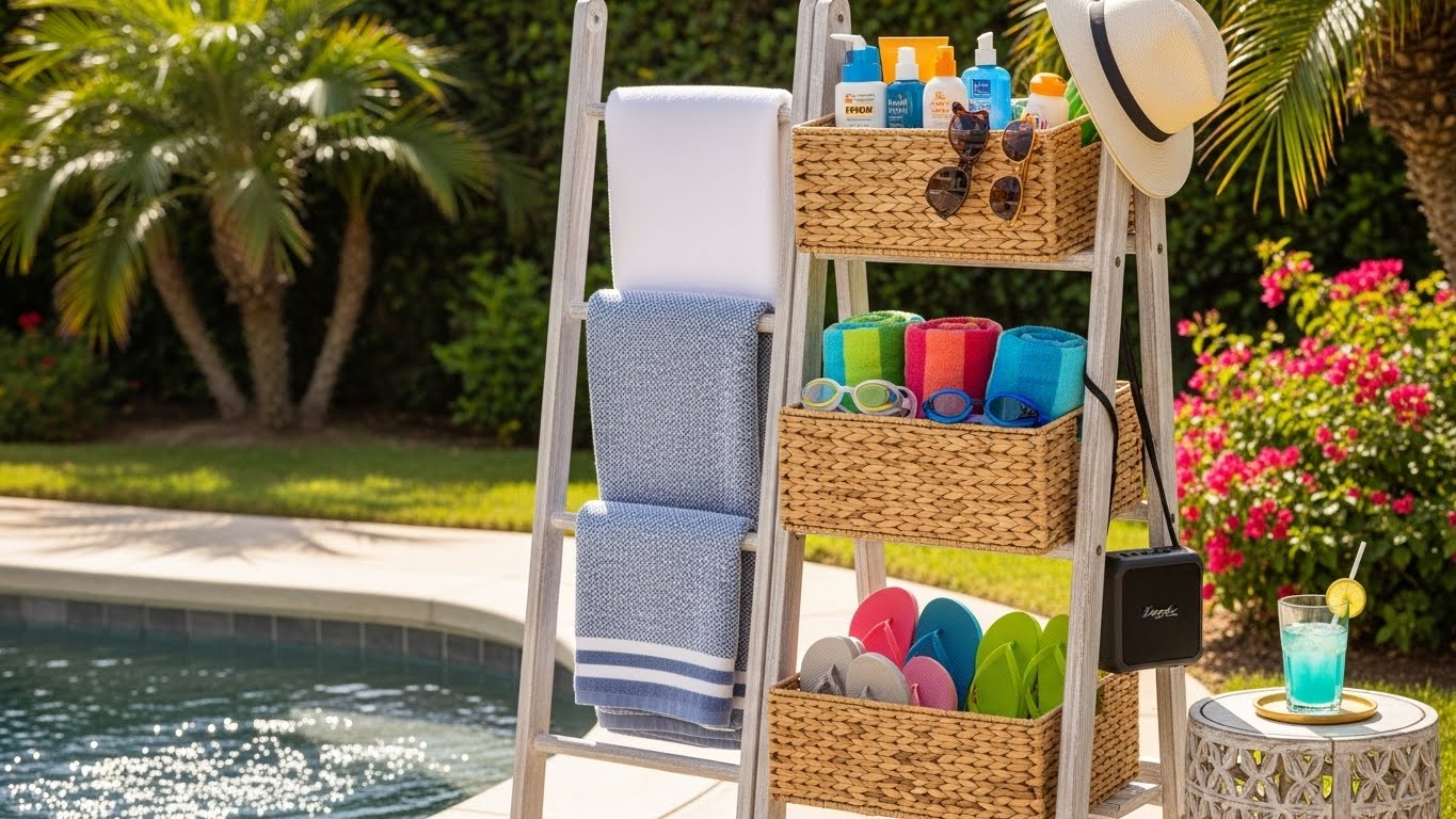 Pool Towel Rack ideas