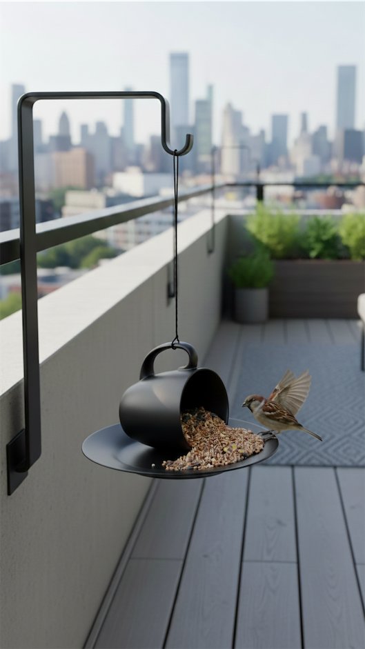 DIY mug and saucer bird feeder