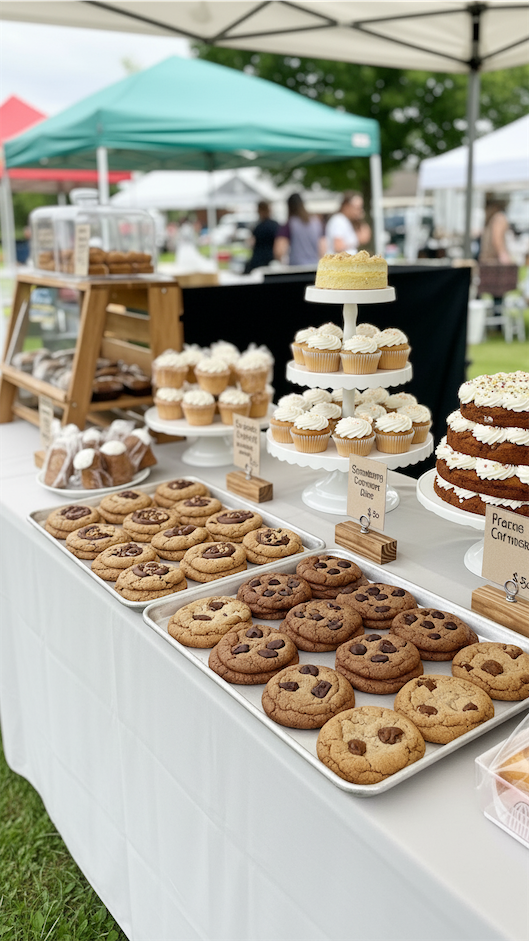 display stands at farmers market