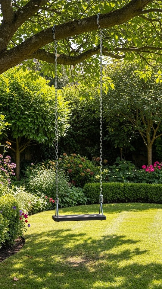 chain attached to swing in back garden