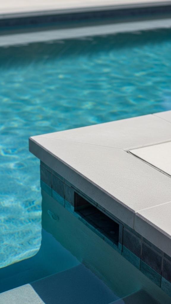 Pouring concrete pool coping 