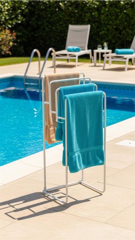 18 Smart Pool Towel Rack Ideas With DIY Ideas