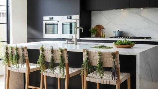 herbs back of chair kitchen