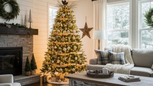 modern farmhouse christmas tree ideas