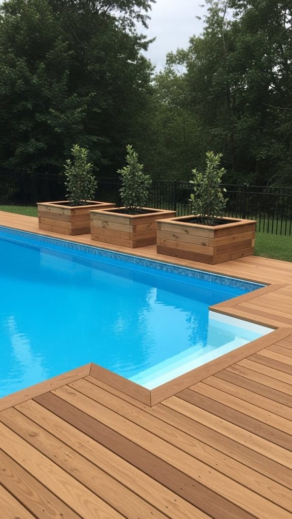 Poolside Planter made from decking