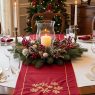 round dining table set for christmas