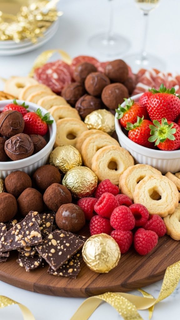 Sweet treats and champagne diy charcuterie board idea