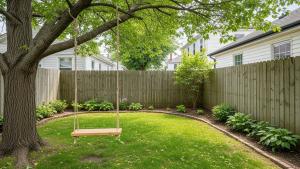 tree swing in the small garden