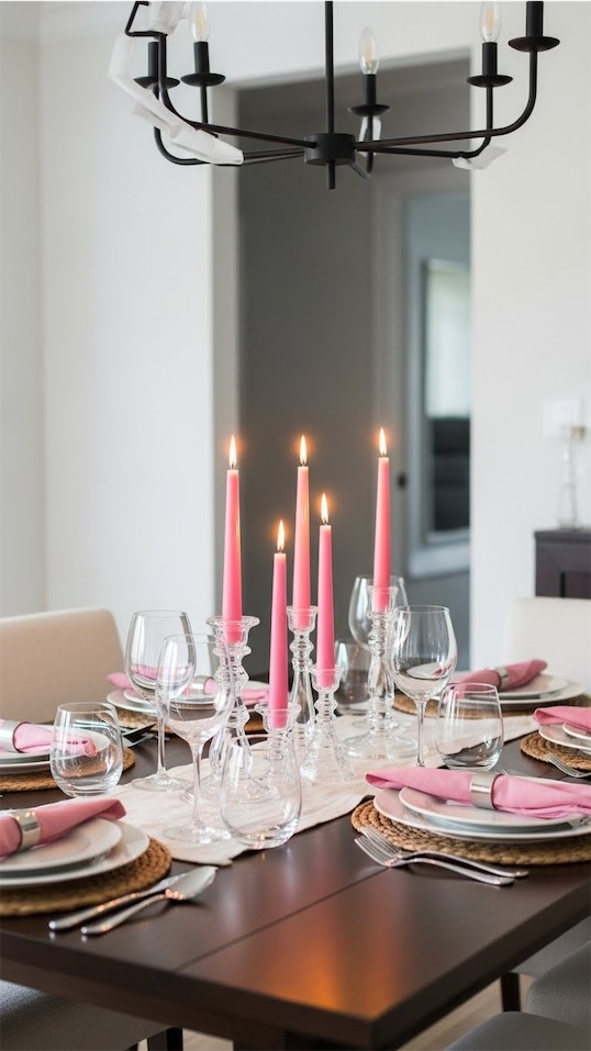 cluster of pink candles