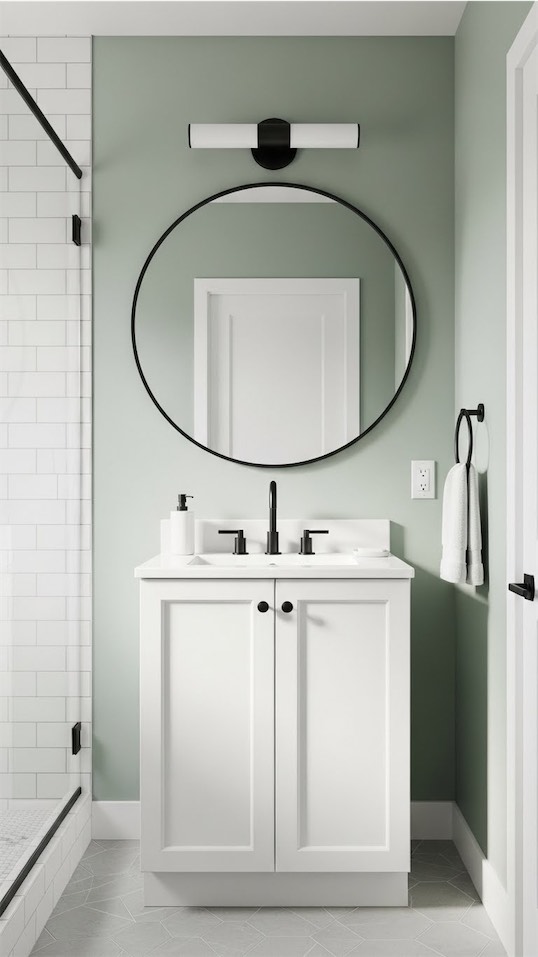 mirror with a black frame