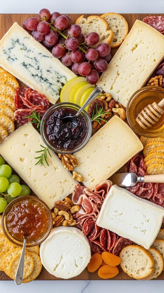 Simple Three Cheese Board Galentine's Charcuterie Board