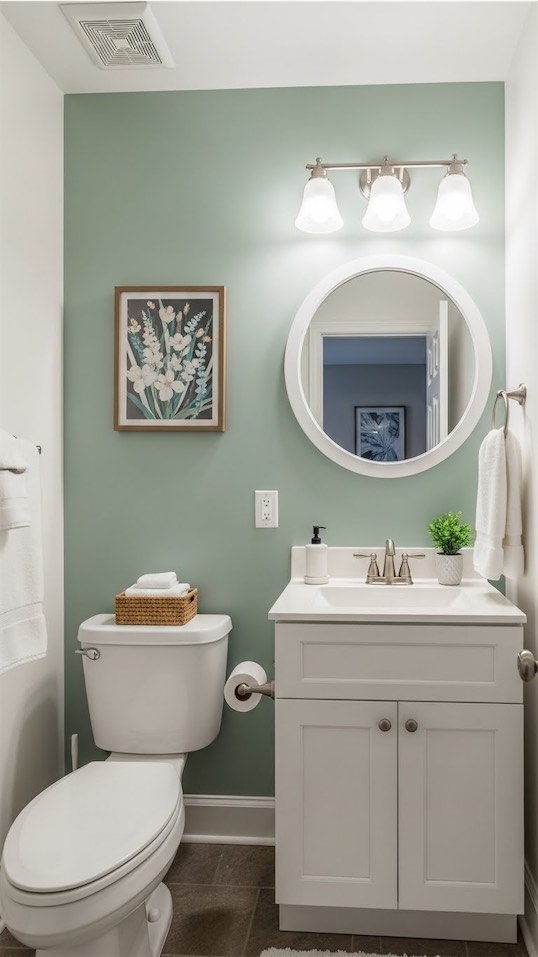 sage green Guest Small Bathroom Renovation