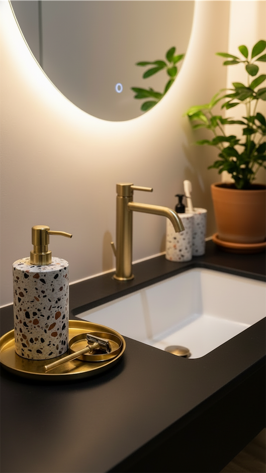 stone terrazzo soap dispenser