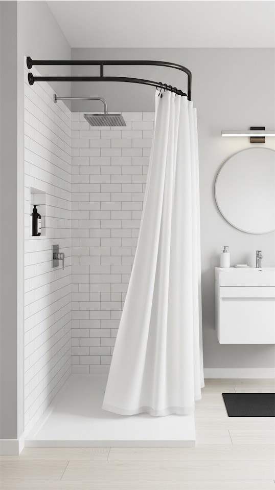curved shower curtain rod