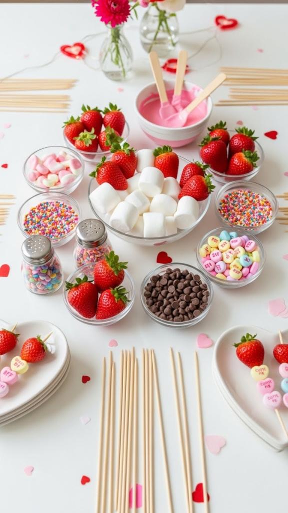 marshmallow skewers making station