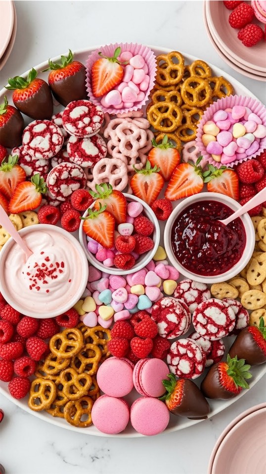 red and pink Galentine's Charcuterie Ideas