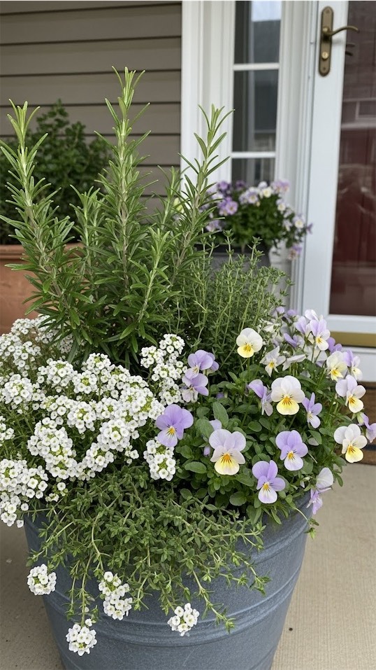 herbs and flowers Spring Planter