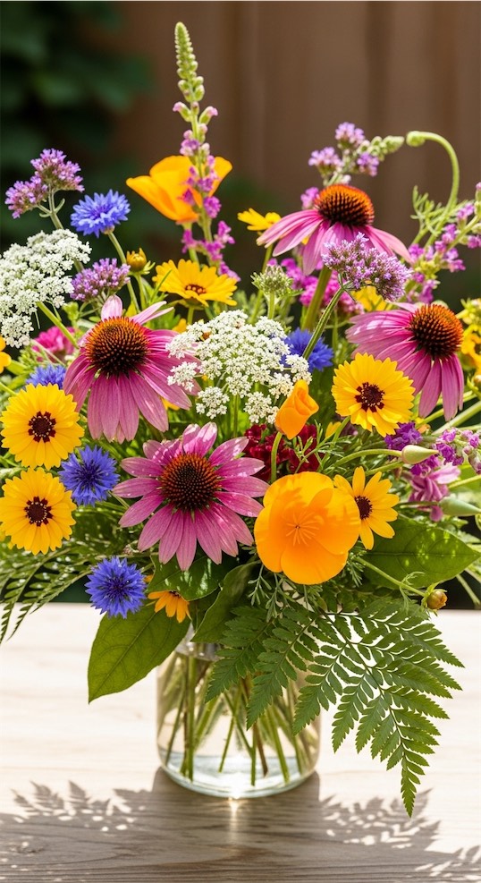 summer Wildflower Table Centerpieces