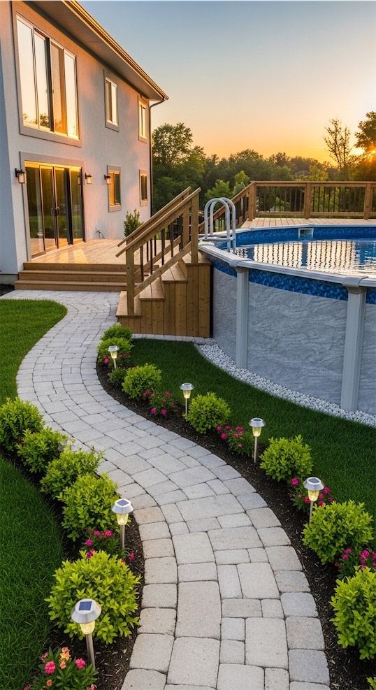 path leading up to the pool area