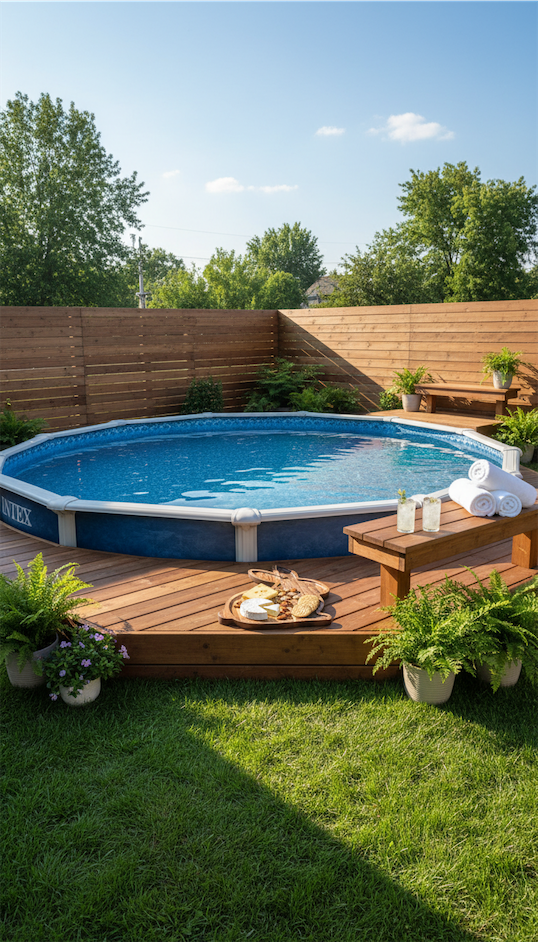 Intex Pool with low profile decking