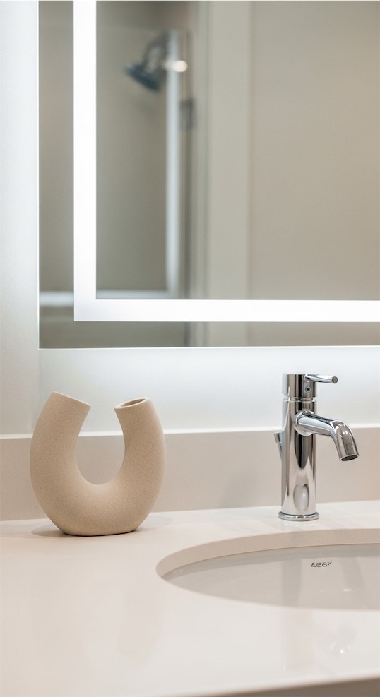 sculptural vase as Small Bathroom Counter decor