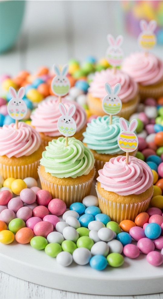 cupcakes in pastel colors 