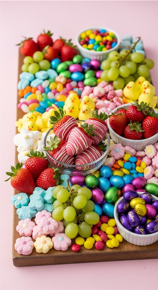fruit on a candy board for easter