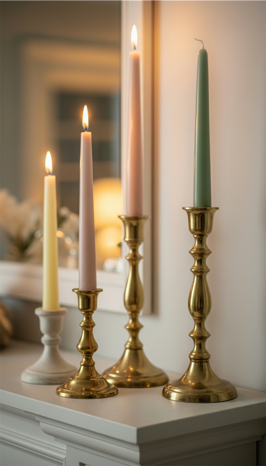 pastel taper candles