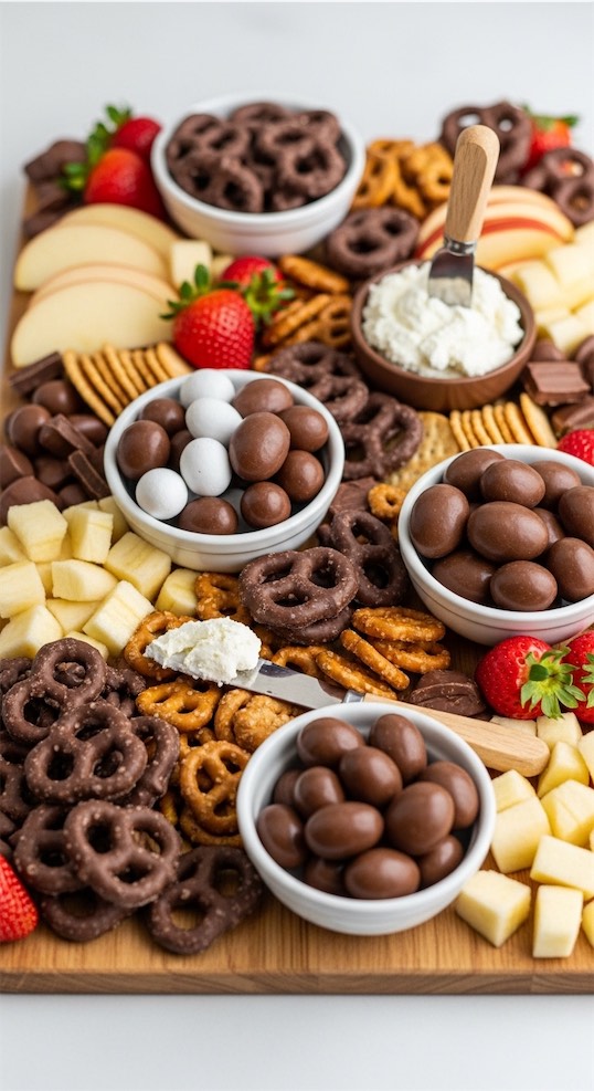 Chocolate-filled charcuterie board 