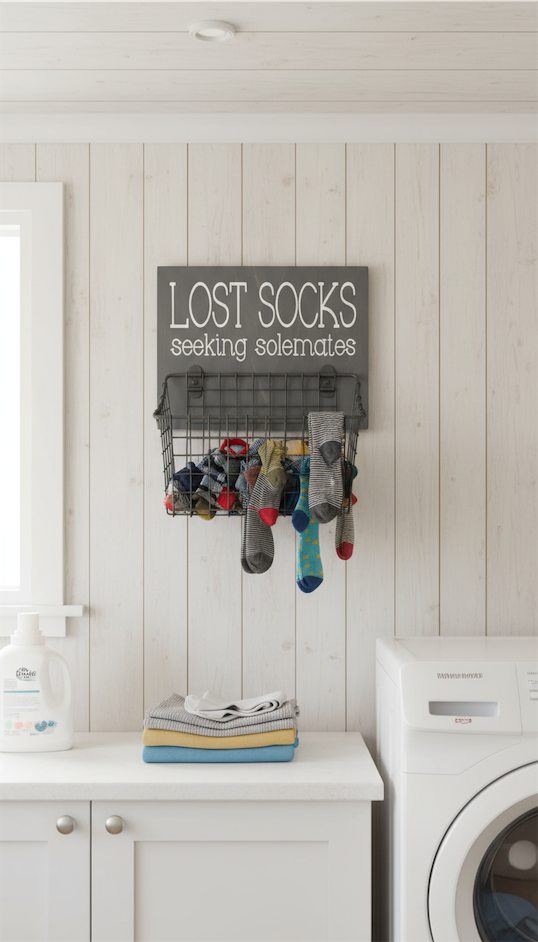 lost sock station on wall