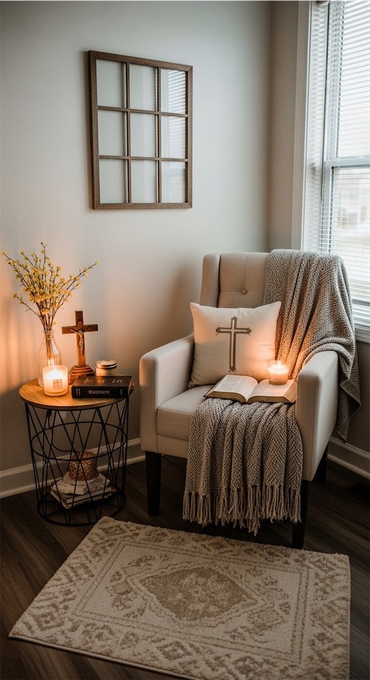 religious corner for reflection in the home