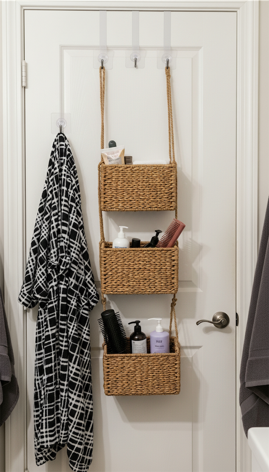 decor on the back of toilet door