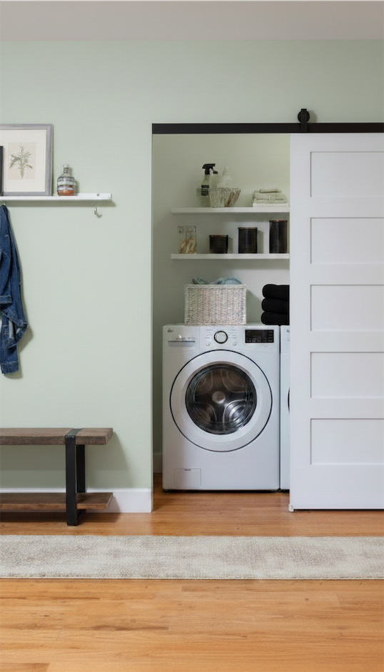 sliding door to hide washing machine