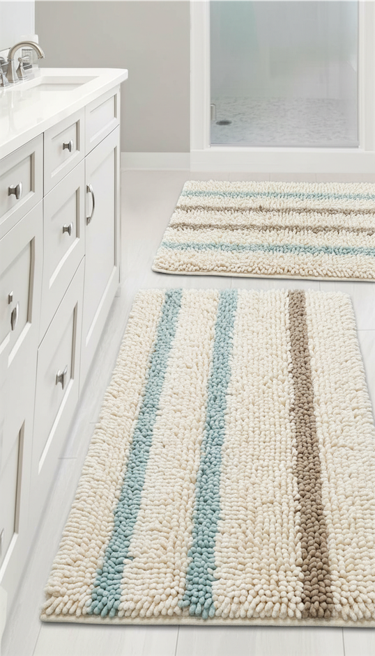 luxury bathmats as Renter Friendly Bathroom Decor