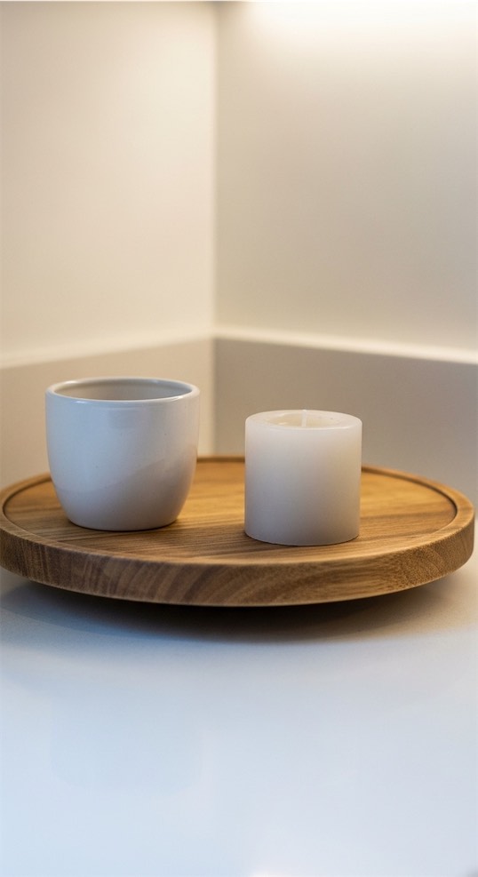 lazy susan with pit and candle on top