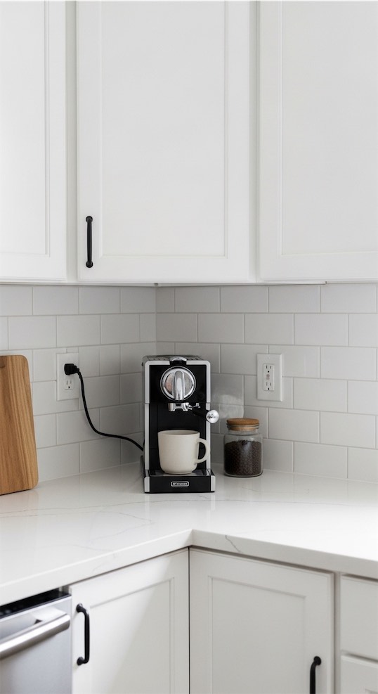 minimal coffee machine for kitchen corner