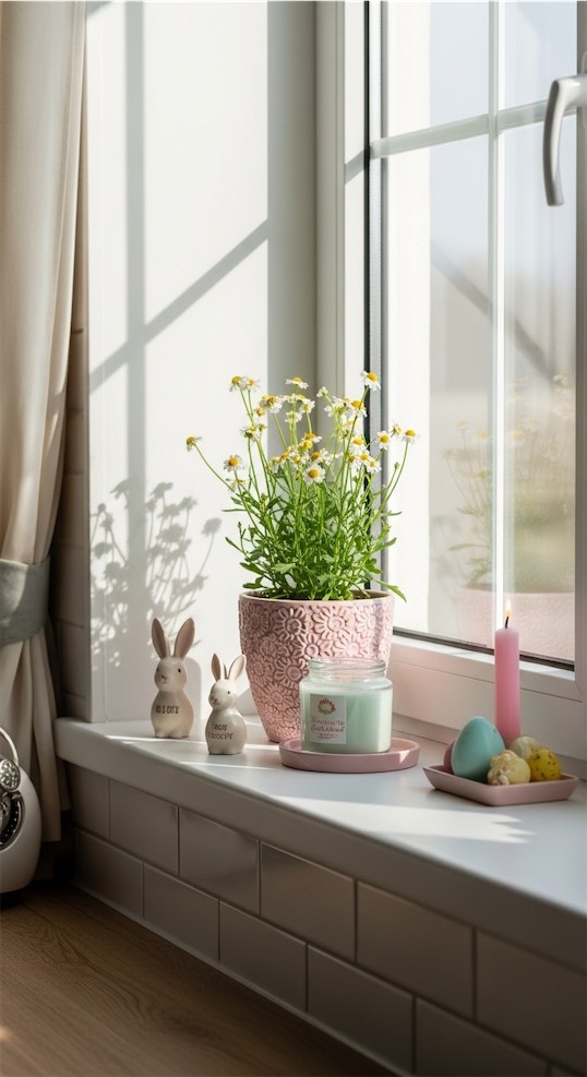 spring vignette on the windowsill