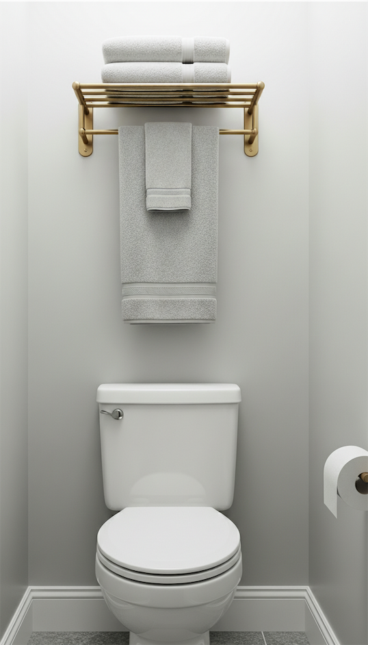 above toilet towel rail