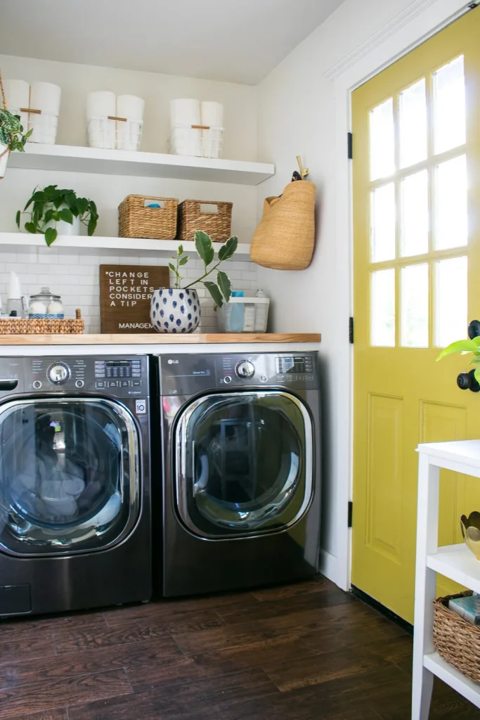 shelf over washer dryer area