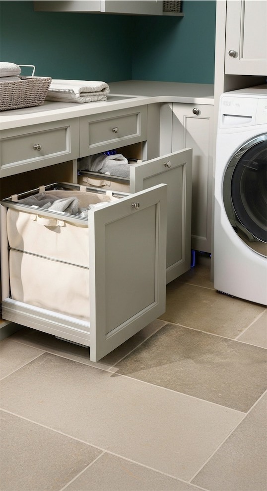 pull out hampers in laundry room