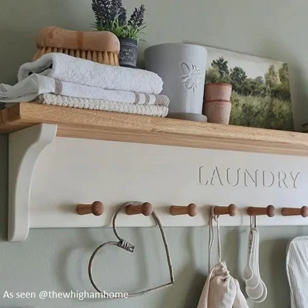 peg hooks to hang bags in laundry room
