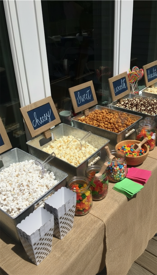popcorn at Graduation Candy Buffet